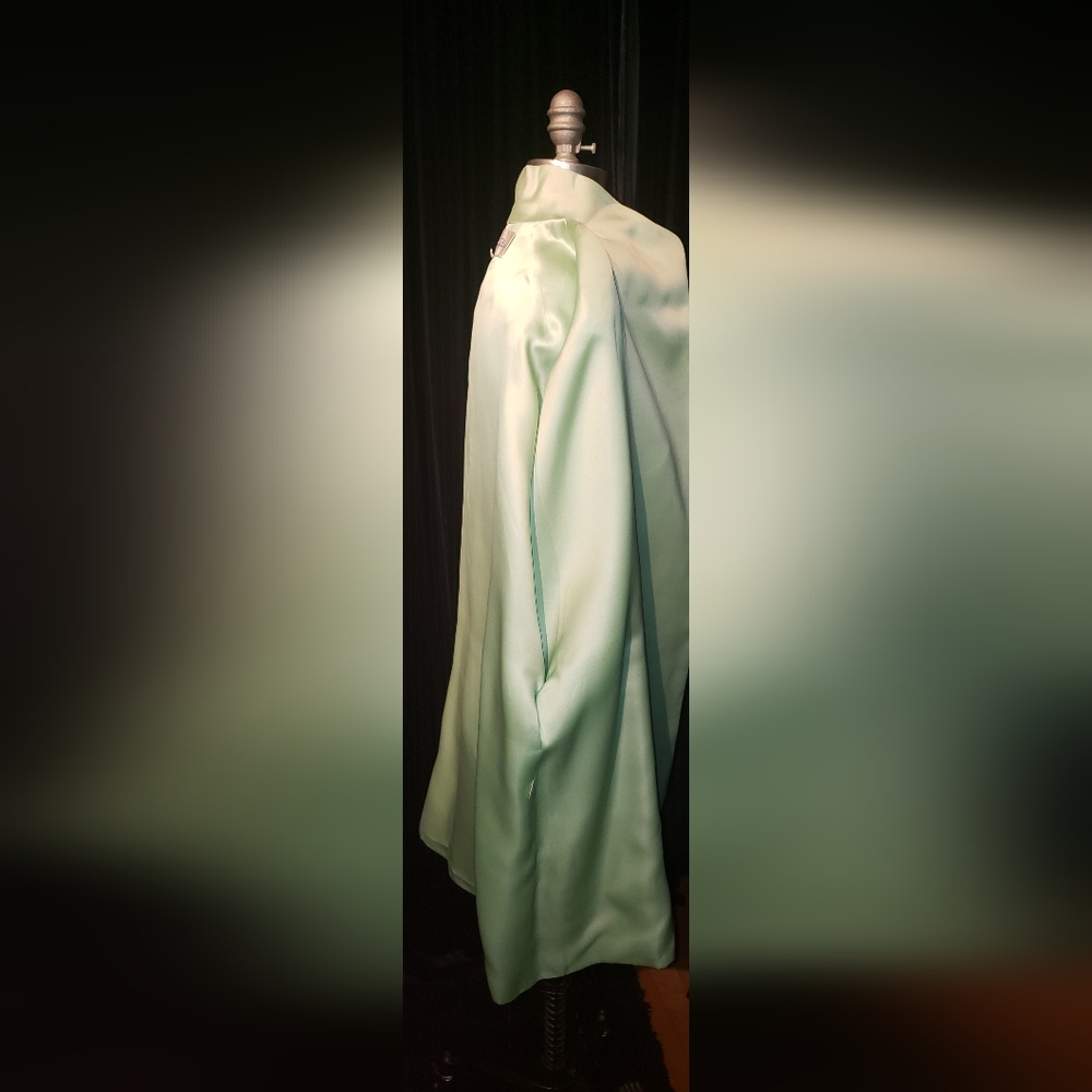 Oscar de la Renta double sided 100% Charmeuse silk Mint kimono oversized Jacket - Picture 10 of 16